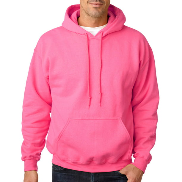 Gildan G18500 Heavy Blend Adult Hooded Sweatshirt XL 1 White 1 Safety Pink 